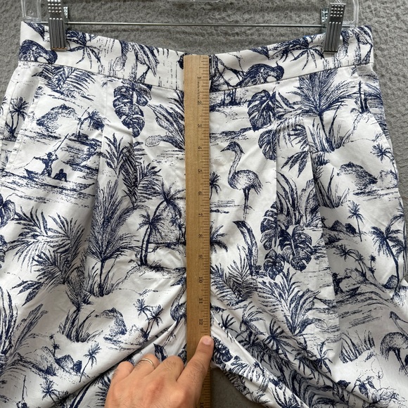 J. McLaughlin White Navy Floral Amal Print Long Bottoms Women's 8 NWT R $198 - Picture 6 of 16